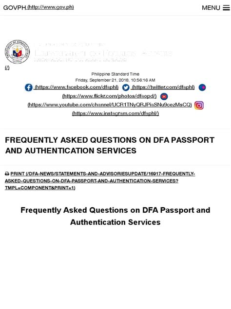 Frequently Asked Questions on DFA Passport and Authentication .